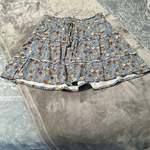 Indigo rising floral skirt